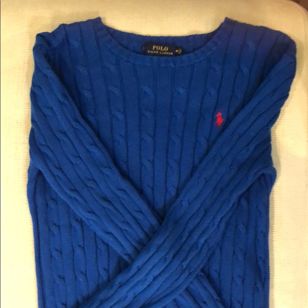 Cobalt blue crew neck Ralph Lauren sweater
